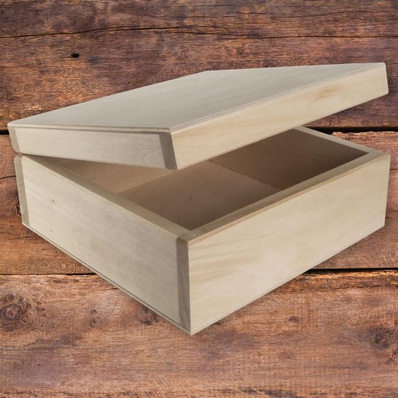 Unfinished square wood sale box