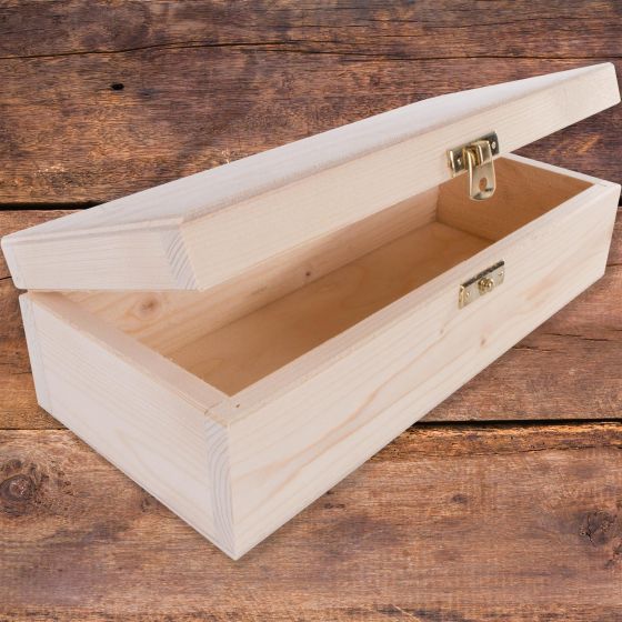 Rectangular Plain Wooden Box Lid, Rectangular Wooden Box With Lid