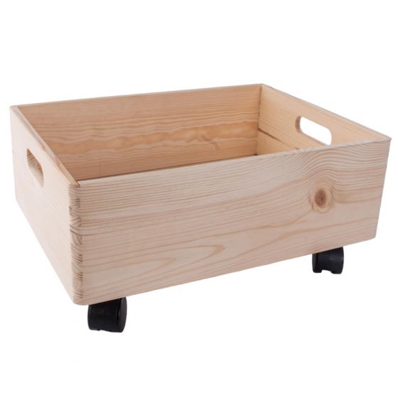 Large 2-Tier Stackable Shallow Medium Wooden Storage Boxes